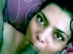 All moist serious looking Indian wife tenderly sucked black cock